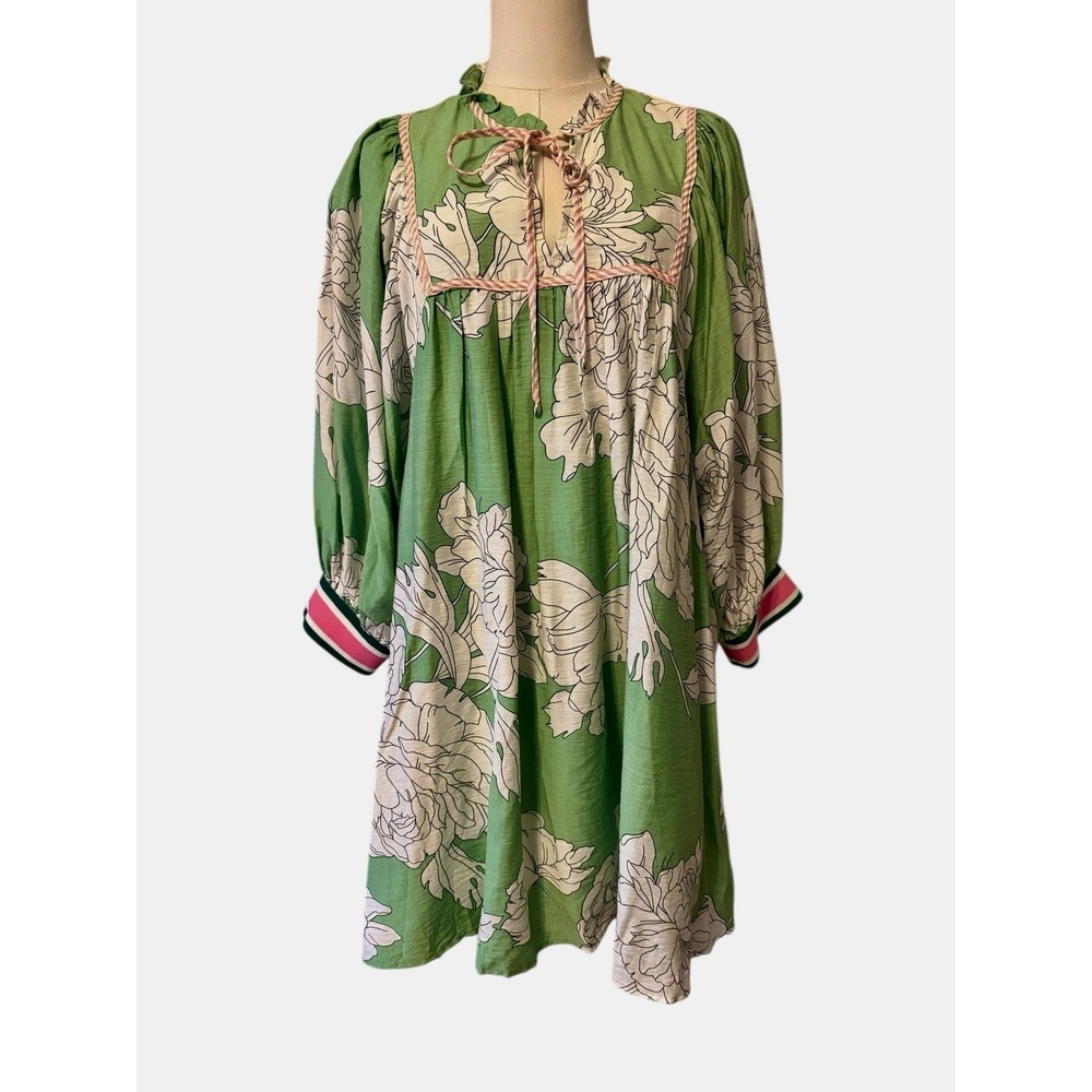 entro Green Floral Mini Dress - Picture 10 of 15